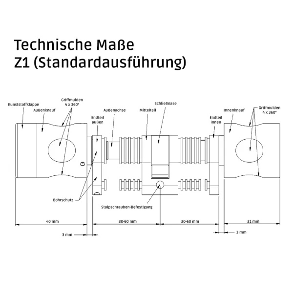 smartloxx digitaler Doppelknaufzylinder Z1